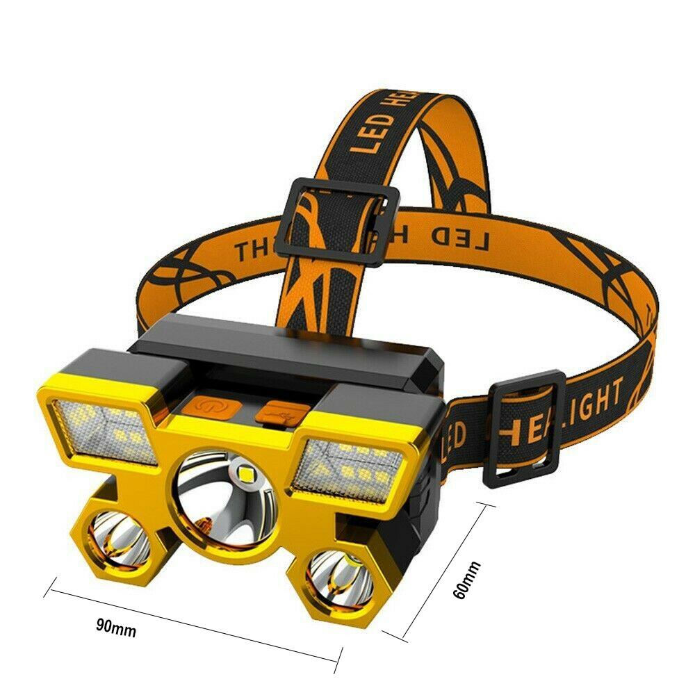 Cuguu 【new hot sale offer】original 5 LEDs ultra light headlight 18650 flashlight built-in USB 4 modes portable flashlight USB lantern lamp flashlight outdoor camping running cycling rechargeable emergency car light