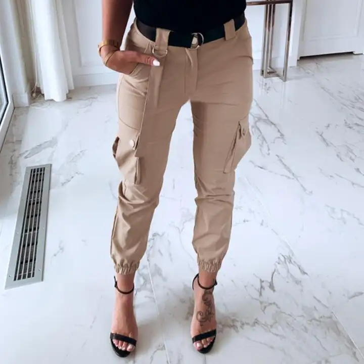 black cargo pants womens high waisted