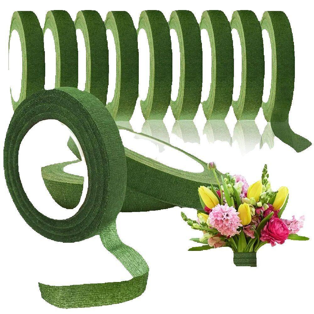 1/2/5 cuộn bó hoa ruy băng trang trí hoa hoa giả tự dính gói băng bán hoa màu xanh lá cây băng đám cưới hoa tự gấp nguồn cung cấp
