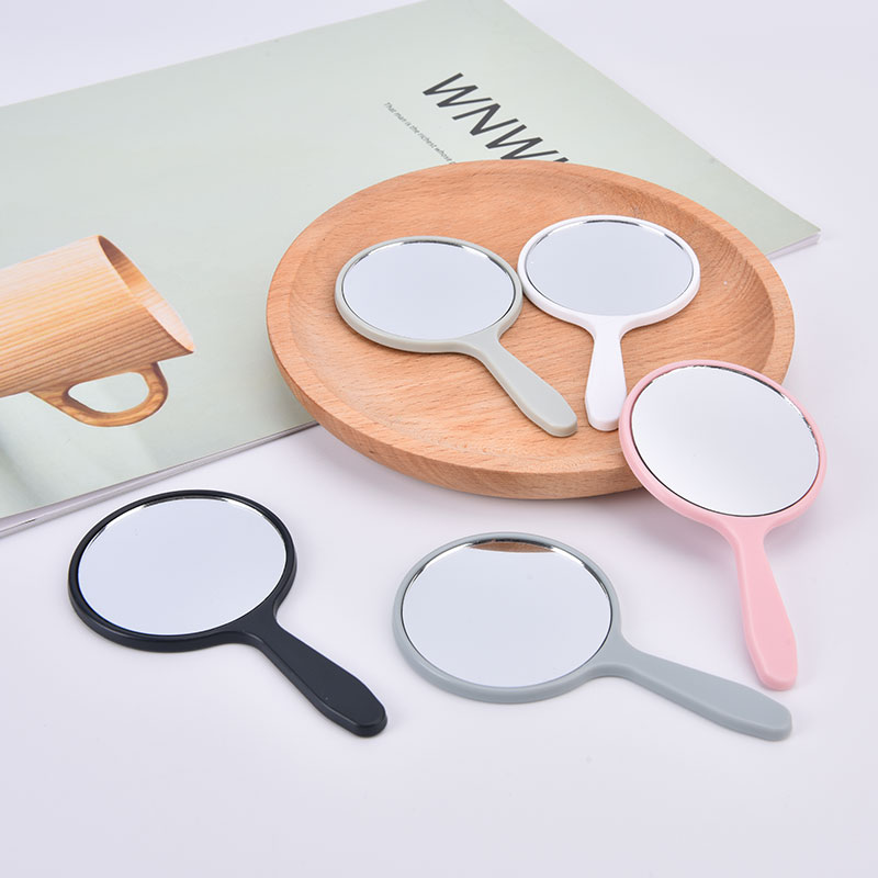 New Handheld Makeup Mirror Round Vanity Mirror with Handle Hand Mirror Cosmetic