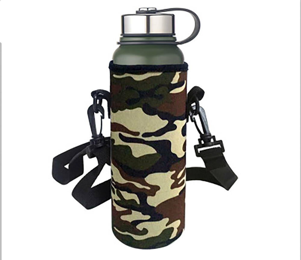 Water Bottle Carrier Neoprene Insulated Water Bottle Sleeve for Klean Kanteen 32oz and 40oz, Flask 32oz and 40oz Insulated Drinking Bottle, Tumbler Travel Holder Bag with Removable Shoulder Strap, Suitable for Hiking Travel Camping