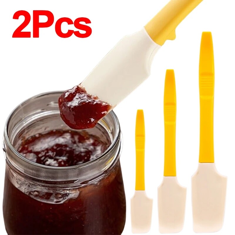 2 cái silicon nhà bếp Miếng vét kem bánh bơ thìa khuấy Cây vét bột nhồi bàn chải áp dụng nước sốt bàn chải dụng cụ làm bánh đồ dùng nhà bếp
