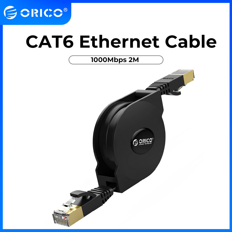 ORICO Cáp Ethernet CAT6 Cáp Mạng LAN Ethernet Có Thể Thu Vào Di Động Cho Máy Tính Xách Tay Cáp Mạng Bộ Định Tuyến 1000Mbps 2M(PUG-LGC6)