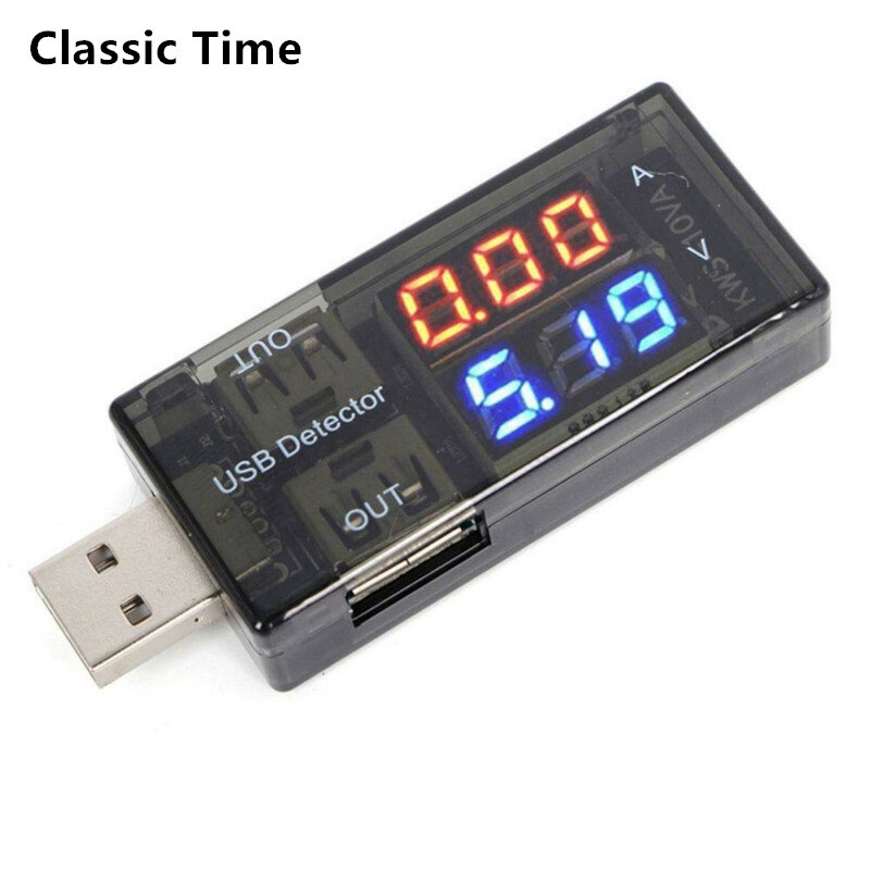 USB current and voltage detector tester USB meter voltage meter tester double table display battery voltage monitor
