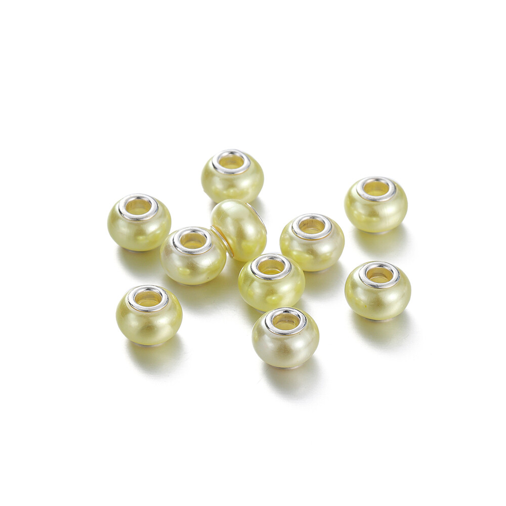 St.kunkka 5pcs/Bag Acrylic Large Hole Beads 5mm Hole Beads Pearlescent Large Hole Beads for DIY Birthday Bracelet