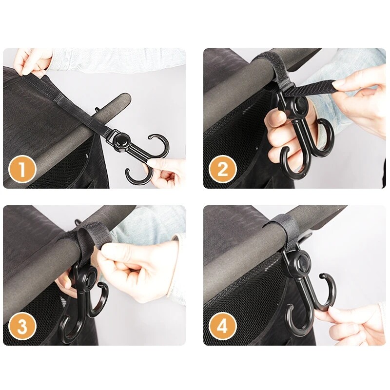2 cái móc treo chống đỡ mua sắm Xe Đạp Móc xe đẩy nhiều mục đích móc xe đẩy trẻ em xe đạp