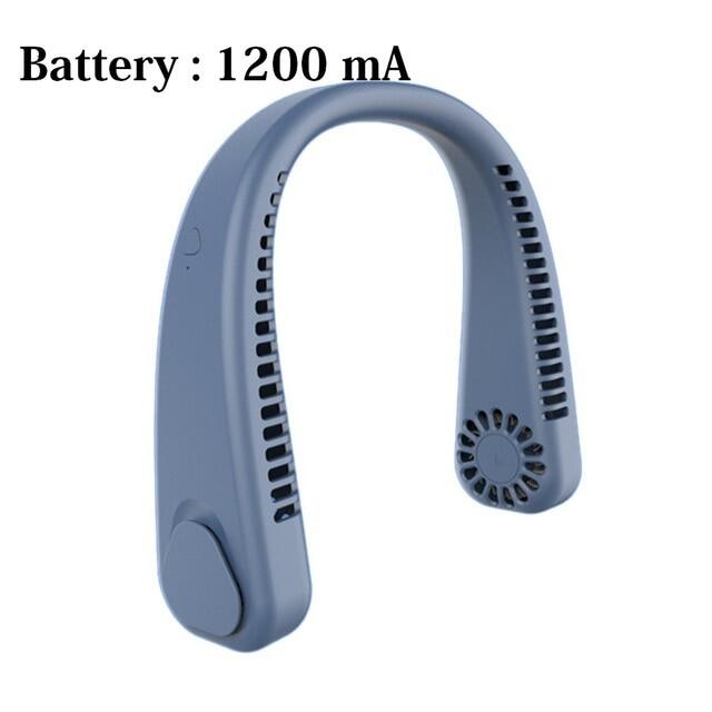 Portable Hanging Neck Fan Bladeless Air Cooling Fan Personal Wearable Neckb Leafless Fan USB Rechargeable Mini Necklace Fan