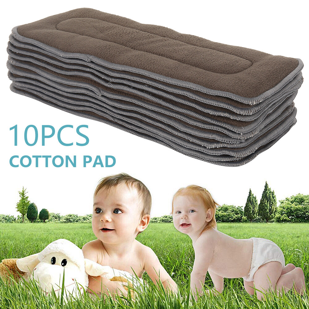 4 Layers Soft Reusable Newborn Baby Bamboo Charcoal Cotton Liners Cloth Diape LD