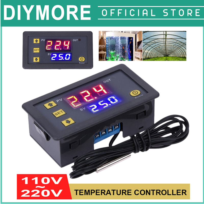 [DIYMORE] W3230 Mini Digital Temperature Controller LED Display Thermostat Regulator DC 12V 20A Temperature Control Switch Sensor Meter
