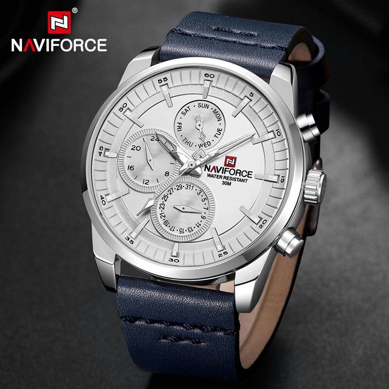 Đồng Hồ Nam NAVIFORCE Đồng Hồ Quân Đội Chống Nước Bằng Da Thạch Anh Thời Trang Đồng Hồ Kim Đồng Hồ Thể Thao Thường Ngày Sang Trọng Thương Hiệu Hàng Đầu Cho Nam