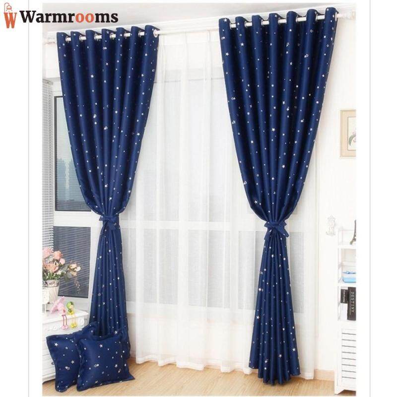 Rèm Che Nắng Cửa Sổ Họa Tiết Ngôi Sao Rèm Che Nắng Nhà Ban Công Phòng Ngủ (Sẵn Sàng)
