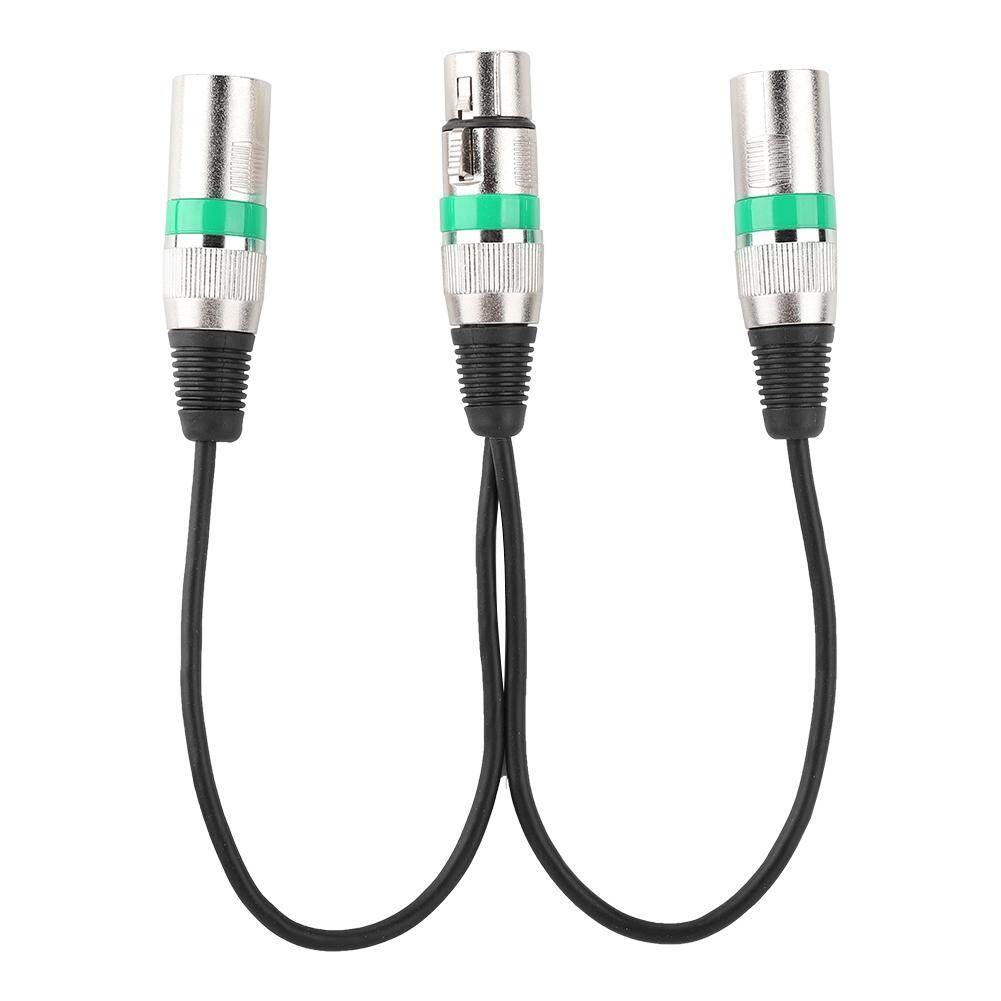 30cm XLR Female Jack to Dual Male Head Splitter Adapter Audio Mic Extension Cable for Canon