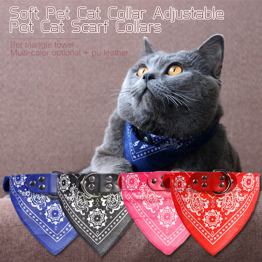 Adjustable Pet Cat Soft Scarf Collars Neckerchief Necklace trigon Pet accessories Adjustable Small Dog Scarf