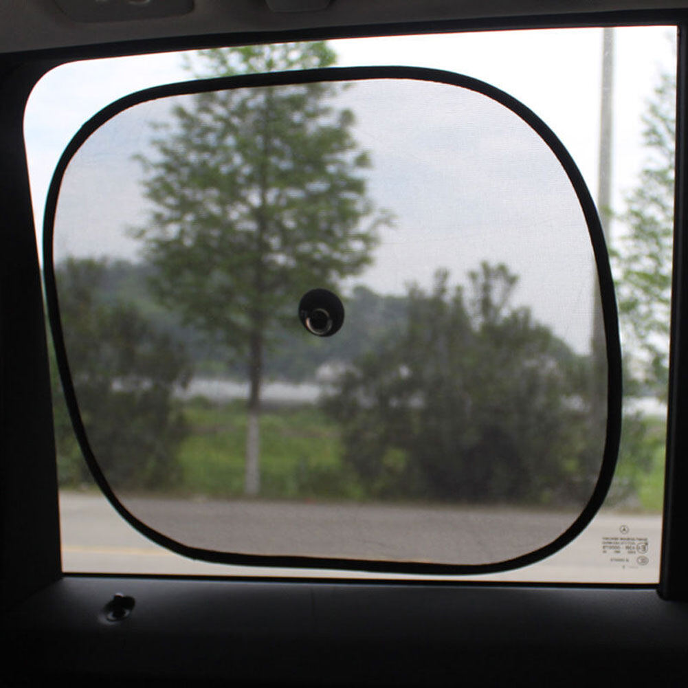 Tenmillion 2Pcs Foldable Auto Car Side Window Mesh Sun Shade Visor Anti-UV Cover Shield