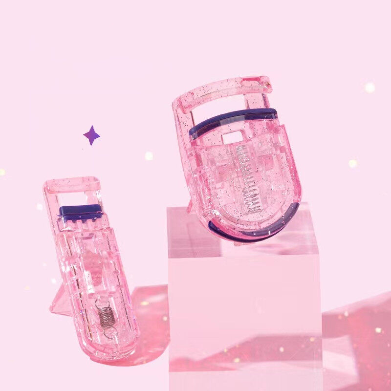 Portable Mini Eyelash Curler Glitter Pink Wide Angle Partial Beginner Eyelash Beauty Makeup Accessories
