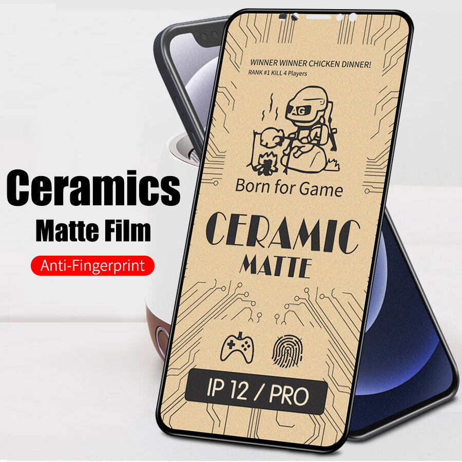 AG Kính Cường Lực Gốm Dẻo Full Màn cho iPhone 15 14 13 12 11 Pro XS Max X XR 8 7 6 6s Plus SE 2020 Miếng dán màn hình