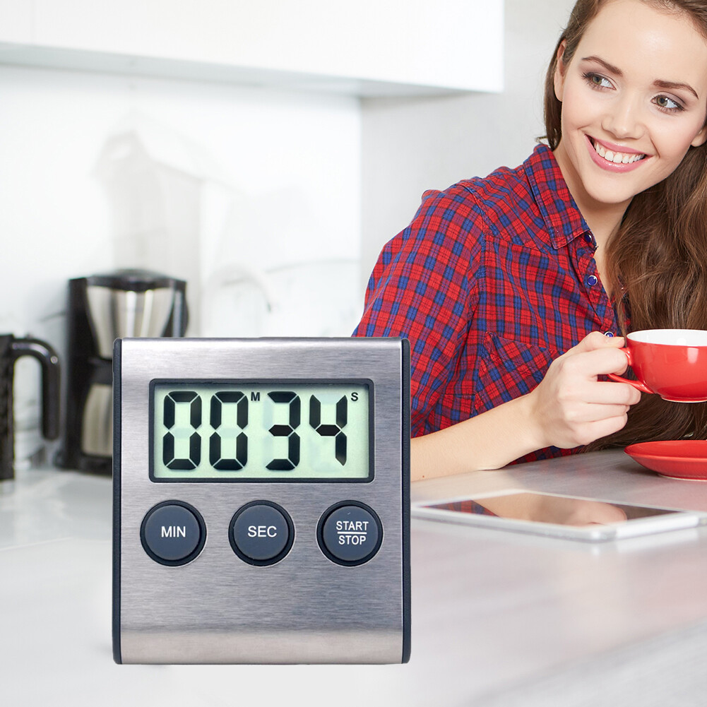 Nhà Bếp Đếm Ngược LCD Kỹ Thuật Số Hẹn Giờ, Báo Thức Nấu Ăn Đồng Hồ Nam Châm Nhắc Nhở
