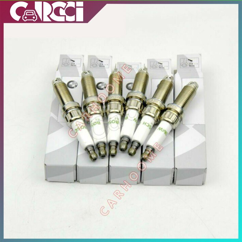 Hys set of 6pcs spark plugs 12120037244 zgr6ste2 fits for bmw e60 e90 e92 e93 135i 335i 528i 3.0l