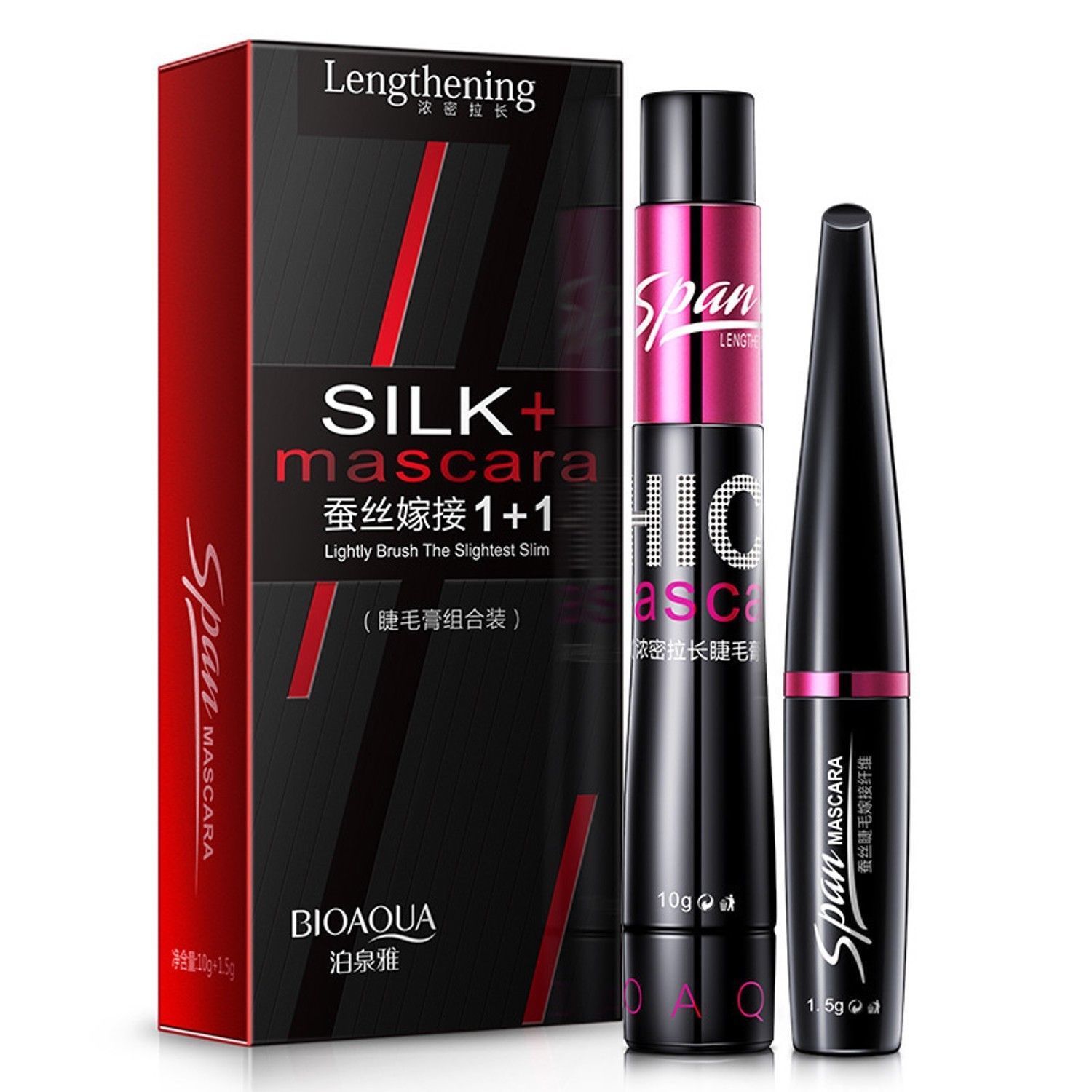 [Dorisna] 4D Silk Fiber Eyelash Mascara Extension Makeup Waterproof Silk + Mascara