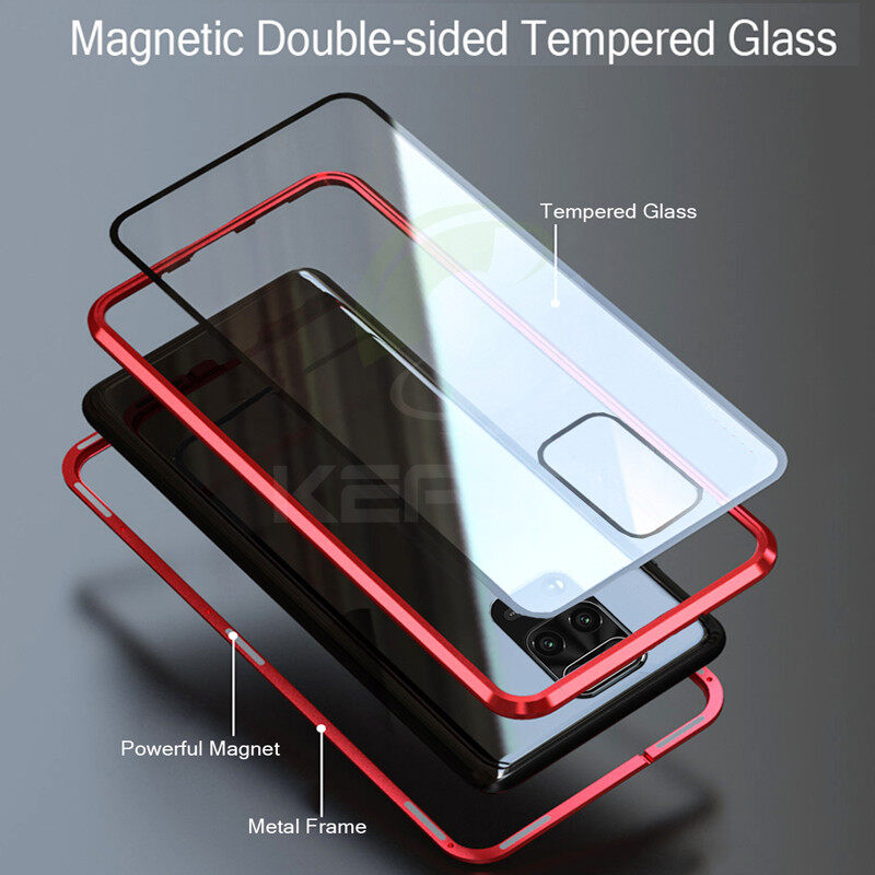 For Redmi Note 11/11s/Note 11 Pro 5G/Xiaomi 11T/11T Pro/redmi Note 10 4G/10s/Redmi Note 10 Pro/Redmi Note 9/Note 9s/Note 9 Pro Metal Case Two-sided Tempered Glass Casing Phone shell 360 Full Cover Case For Xiaomi
