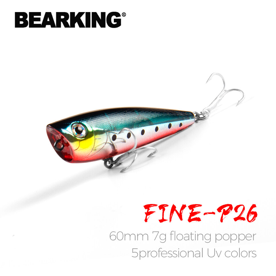 Bearking professional hot fishing lure, 5color for choose,popper 60mm 7.0g