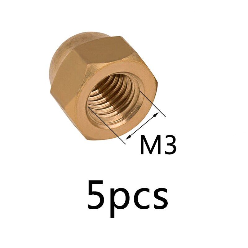 Brass hexagon domed cap acorn nuts m3 m4 m5 m6 m8 m10 m12 ball head nut copper round head hex nuts diy tool set