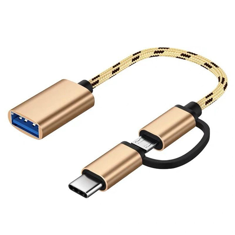 2 in 1 type c micro usb to usb3.0 adapter usb-c data transfer cable for type-c phone usb 3.0 otg cable