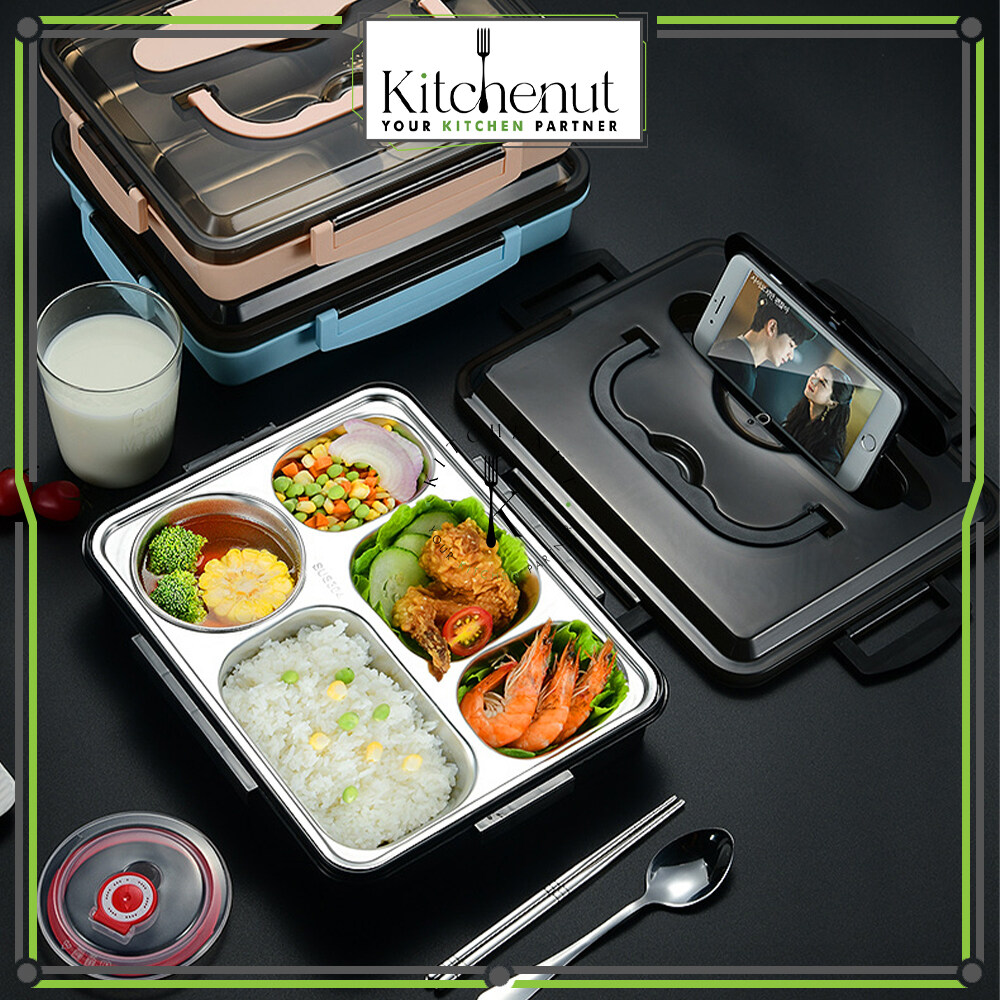 Kitchenut 5 Compartments 304 Stainless Steel Thermal Insulated Lunch