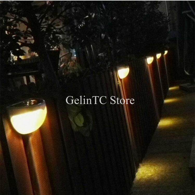 GelinTC Store 1 cái Năng Lượng Mặt Trời Ngoài Trời Chống Thấm Nước Nhẹ Hình Bán Nguyệt Đèn Tường