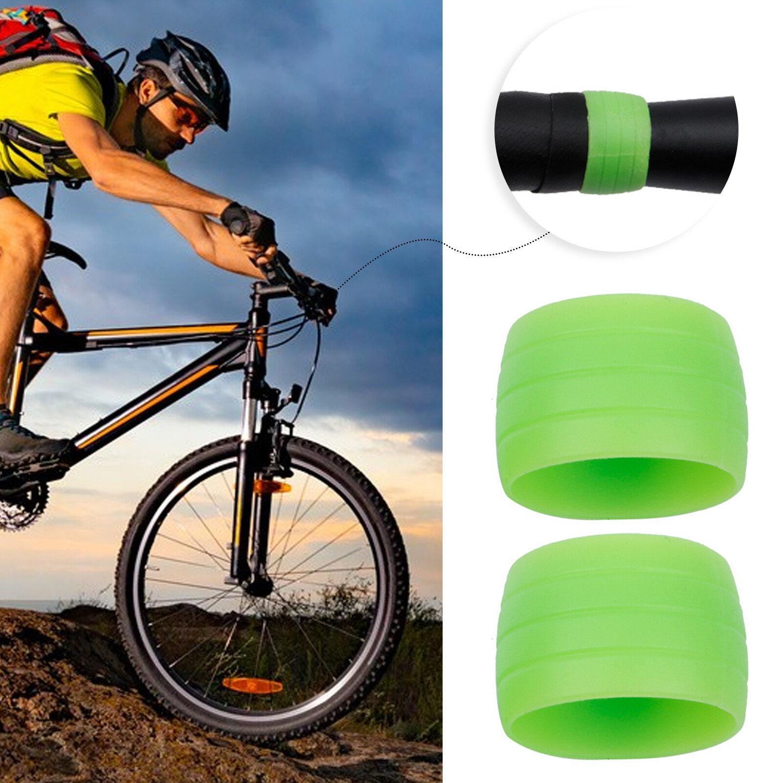 Ghxdryuru 1 Pair Bar Tape Fix Ring Scratch Resistant Protective Silicone Anti Slip Handle Strap Fix Ring for Cycling 1 Pair Premium