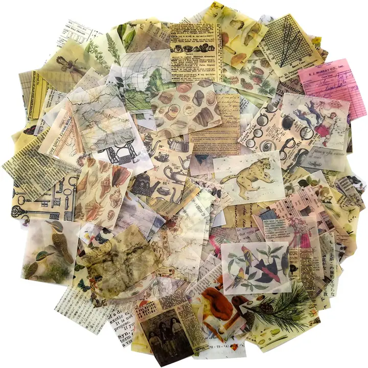 Nuxing 366pcs Animal Floral News Paper Craft Card Making Retro Style Embellishment Diy Material Paper Art Background Vintage Scrapbooking Lazada Singapore