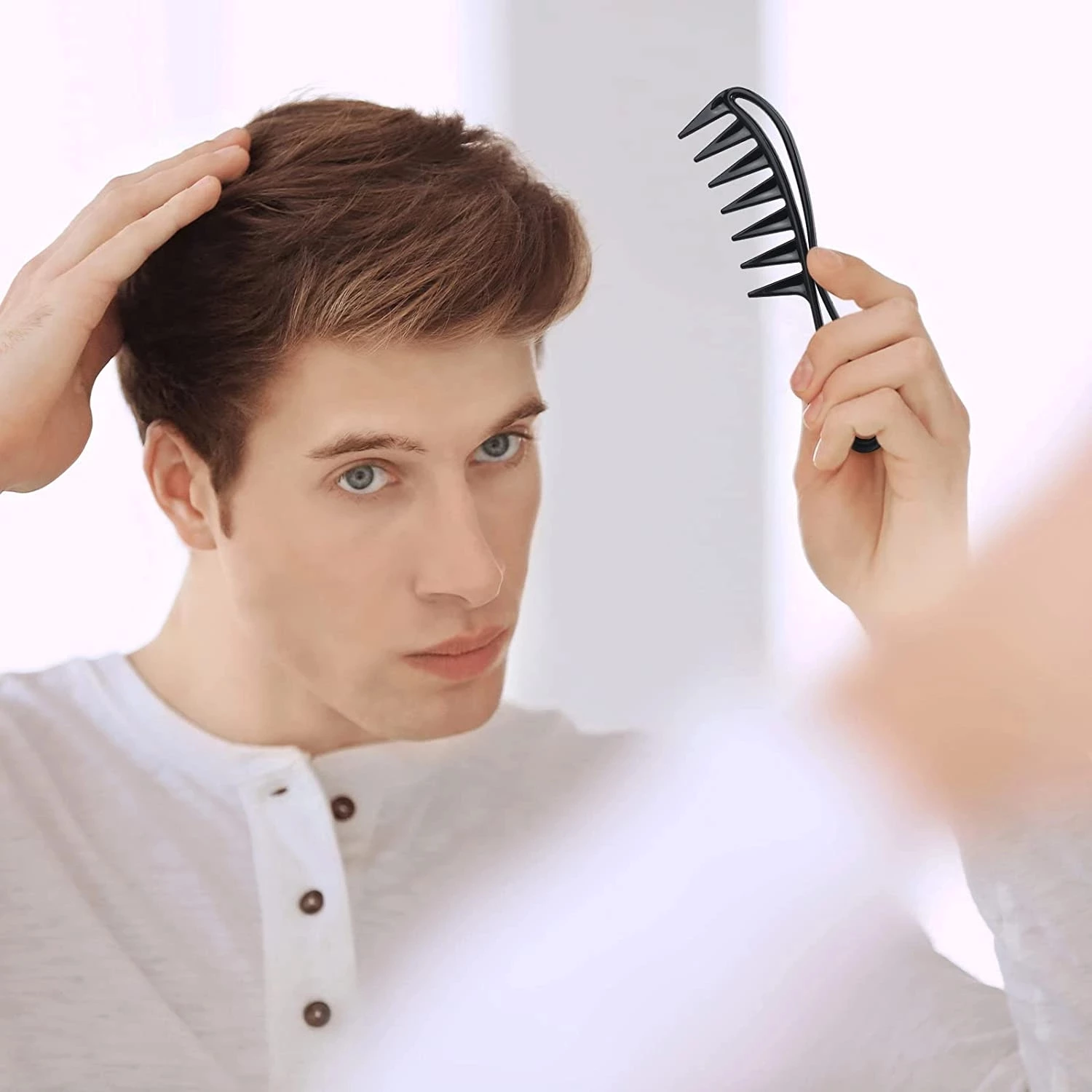 Nhựa răng sắc rộng lược nhựa chống tĩnh thiết kế đặc biệt hàng ngày dụng cụ làm tóc