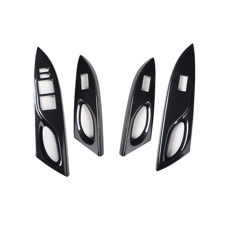 Xuming for toyota vios 2014-2018 carbon fiber pattern car power window switch panel cover gear panel cover vios xp150 ncp150 interior accessories