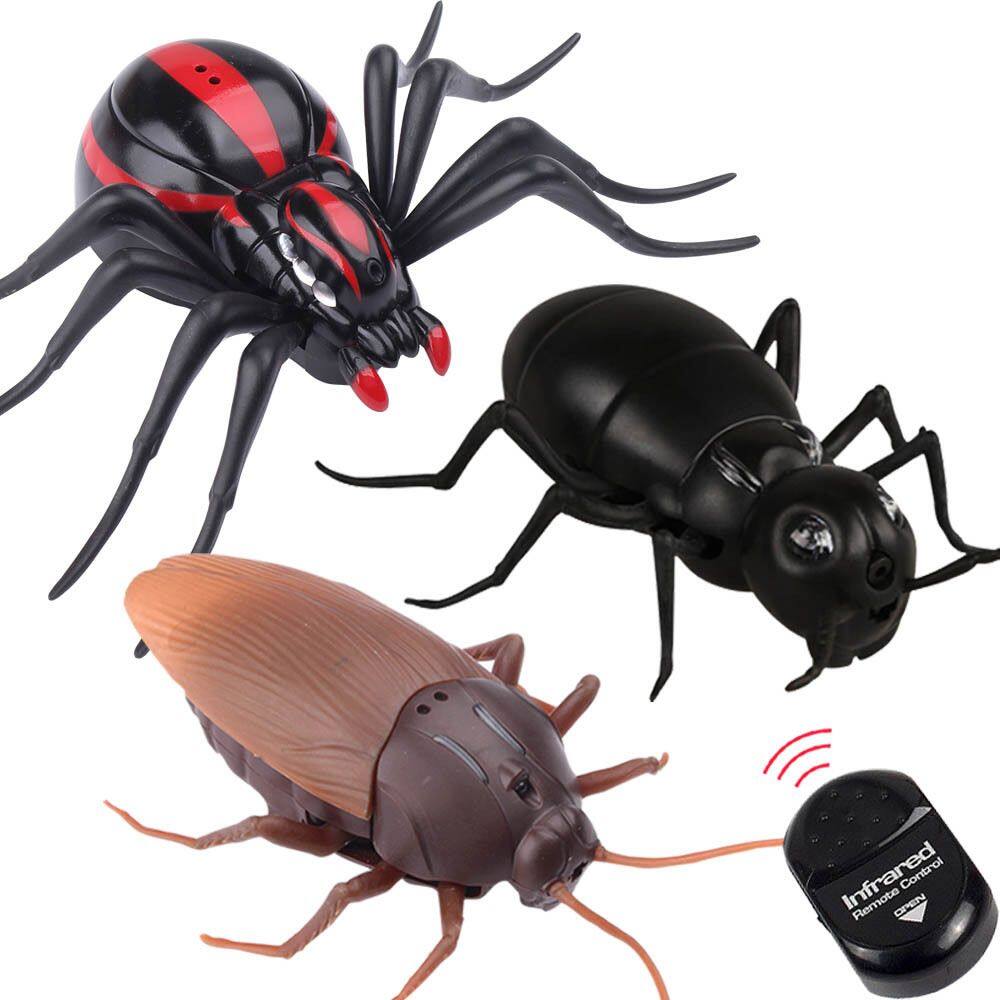Infrared Remote Control Cockroach Toy Novelty Fake Giant Roaches Look Real Prank Toys Insects Joke Trick Bugs for Kids Pet Toy 