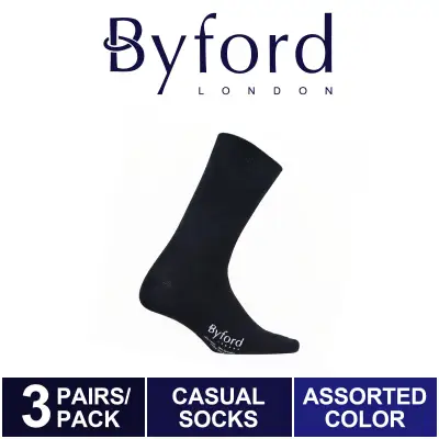 Byford Full Length Casual Socks (3 Pairs) Black - BSF785E