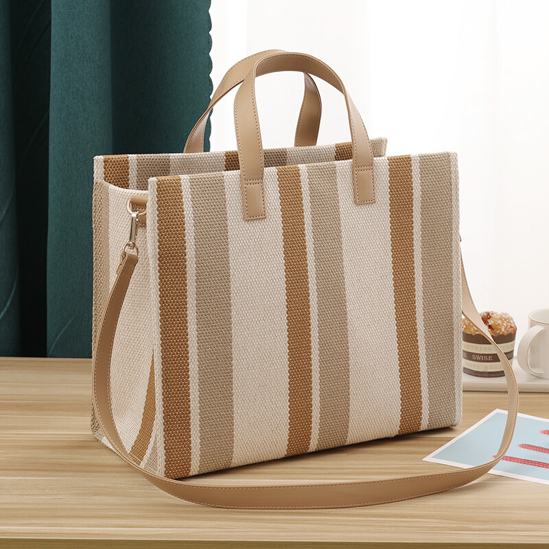 College student class handheld canvas commuting one shoulder crossbody large capacity notebook A4 teacher briefcase