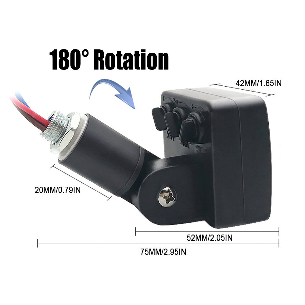 Diymore AC85-265V Mini Human Body Infrared Motion Sensor Switch LED Flood Light PIR Motion Sensor Detector Waterproof Outdoor Motion Sensor PIR Adjustable Switch 12MM