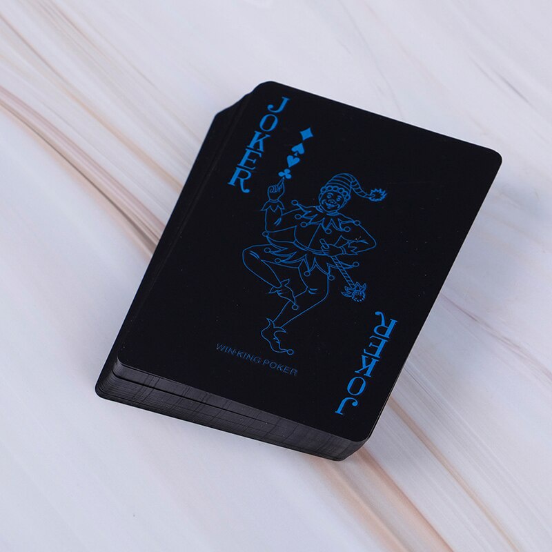 Waterproof PVC Pure Black Magic Box-packed Plastic Playing Cards Set Deck Poker Classic Magic Tricks Tool