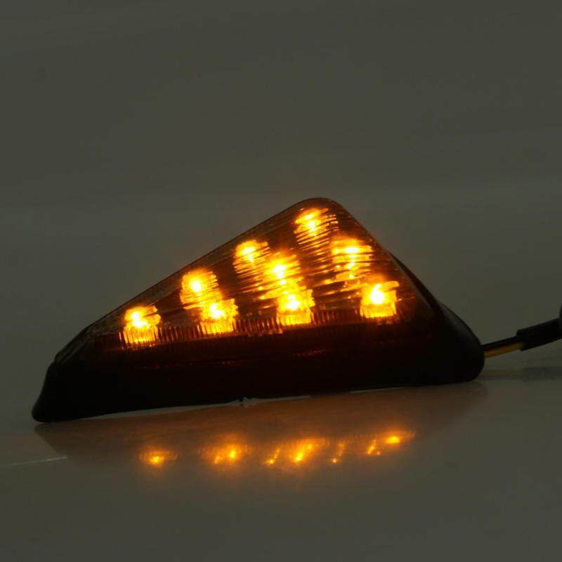 Dovewill 1 Cặp Xe Máy Tam Giác LED Bật Đèn Tín Hiệu Bóng Đèn Khói Màu Vàng 12V