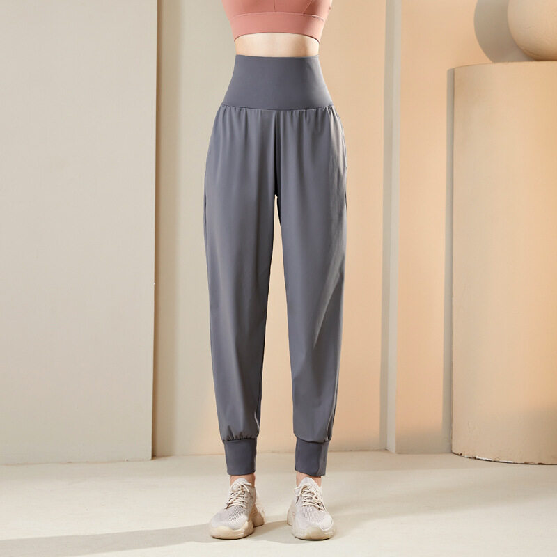 SUPERFLOWER Women's Adjustable High Waist Pants with Pockets and Concealed Hooks Tummy Control and Loose Fit for Casual_voghion.com