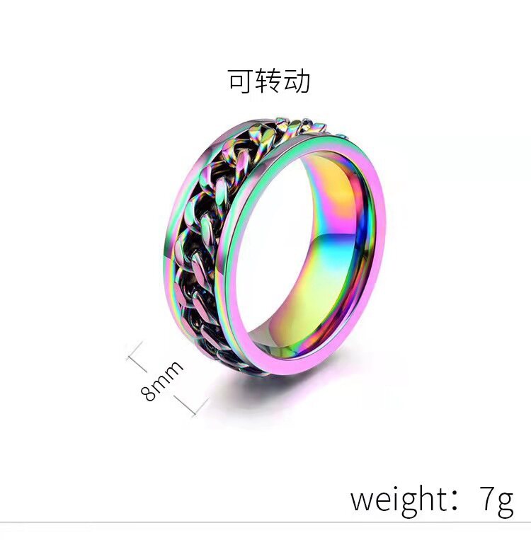 Fashion nine open the bottle turn the beer ring titanium men rings