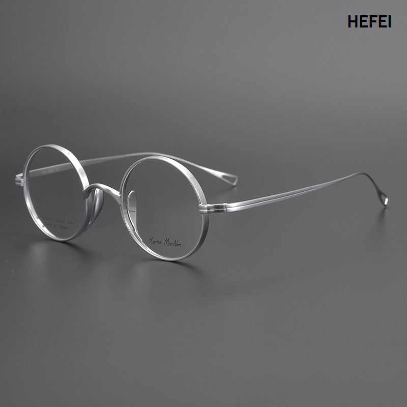 【Lenses can be replaced】Japan's small round frame handmade pure