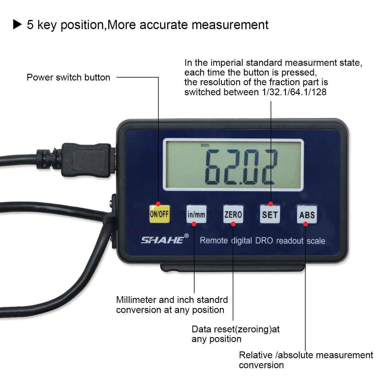0.01Mm 0-500Mm Digital Linear Scale With LCD Base Remote Display Readout Linear Scale External Display Linear Ruler