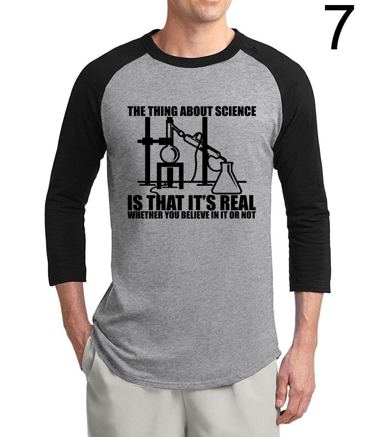 Hyfdc Ini Adalah Ilmu-REAL Percaya atau Tidak 2019 Musim Panas Penjualan Terlaris 3/4 Lengan Ilmu Kemeja 100% Katun Baru Raglan Pria t-shirt