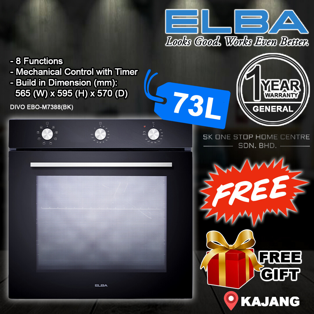 (AUTHORISED DEALER) ELBA Build In 70L/73L DIVO EBOM7388(BK) 73L Build In Oven / elba 7388 73L