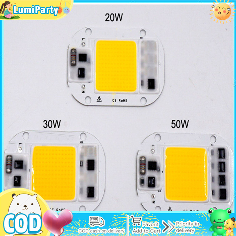 【Ready Stock】AC 220V 20W/30W/50W Free Driver High Pressure LED Chip COB Light Source