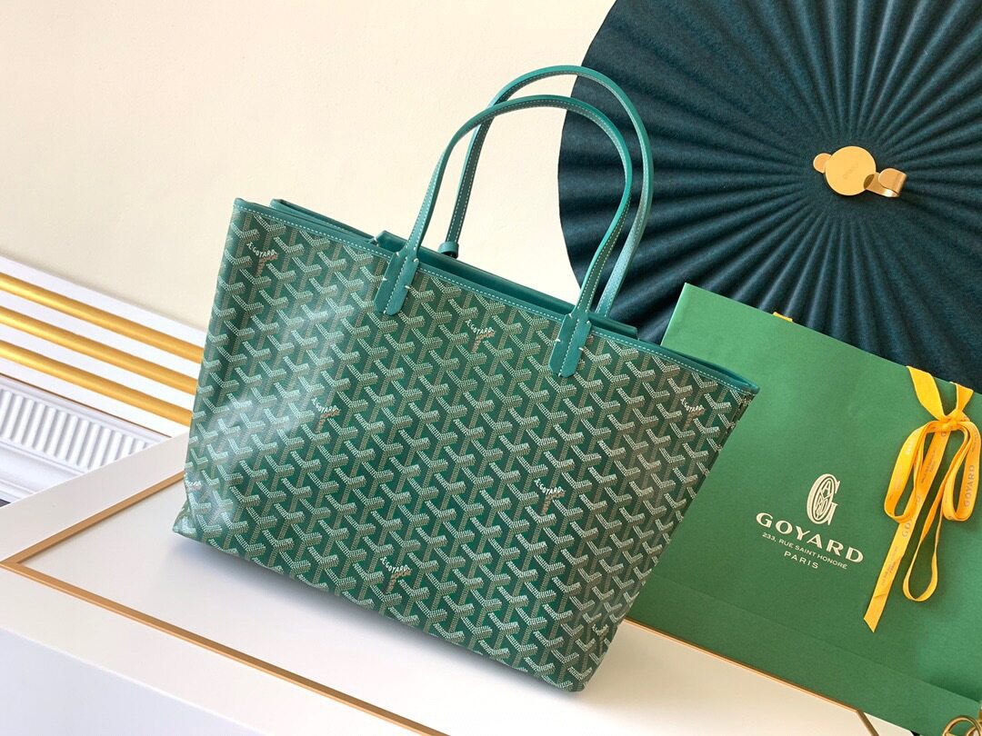 Goyard Twins Isabelle Dog Tooth Bag กระเป๋าช้อปปิ้งความจุขนาดใหญ่ Tote Bag กระเป๋าสะพายหนัง Goya