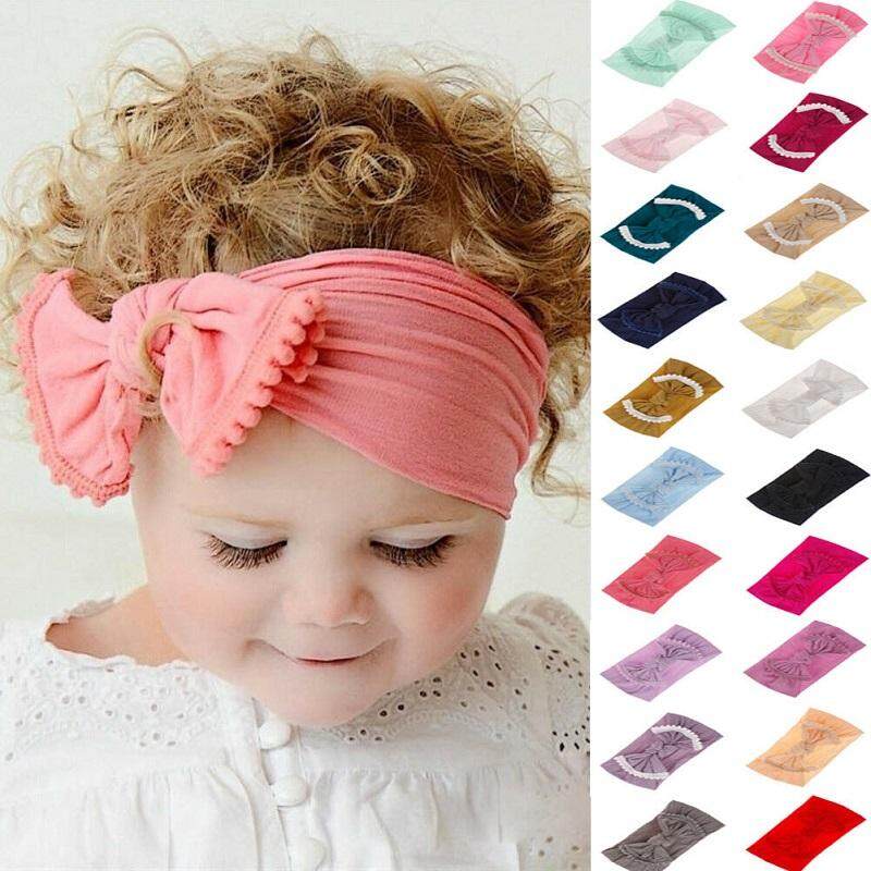 Lovely Soft Baby Girls Toddlers Bow Hairband Headband Turban Big Knot Head-Wrap