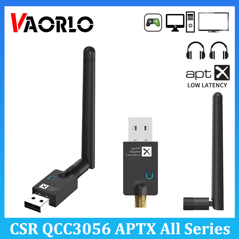 VAORLO CSR Bộ Phát Âm Thanh Bluetooth 5.2 Qualcomm QCC3056 Bộ Chuyển Đổi USB Không Dây Độ Trễ Thấp Hỗ Trợ AptX HD LL Thích Ứng Với Mic Cho PC Win 7/8/10 PS4 PS5 Nintendo Switch