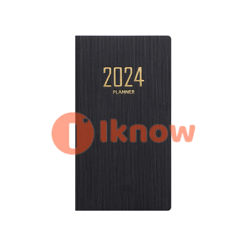 Tôi Biết kế hoạch Tiếng Anh 2024 A6, sổ tay sổ lập kế hoạch ngày giả da, Sổ Tay Quản lý thời gian 365 ngày